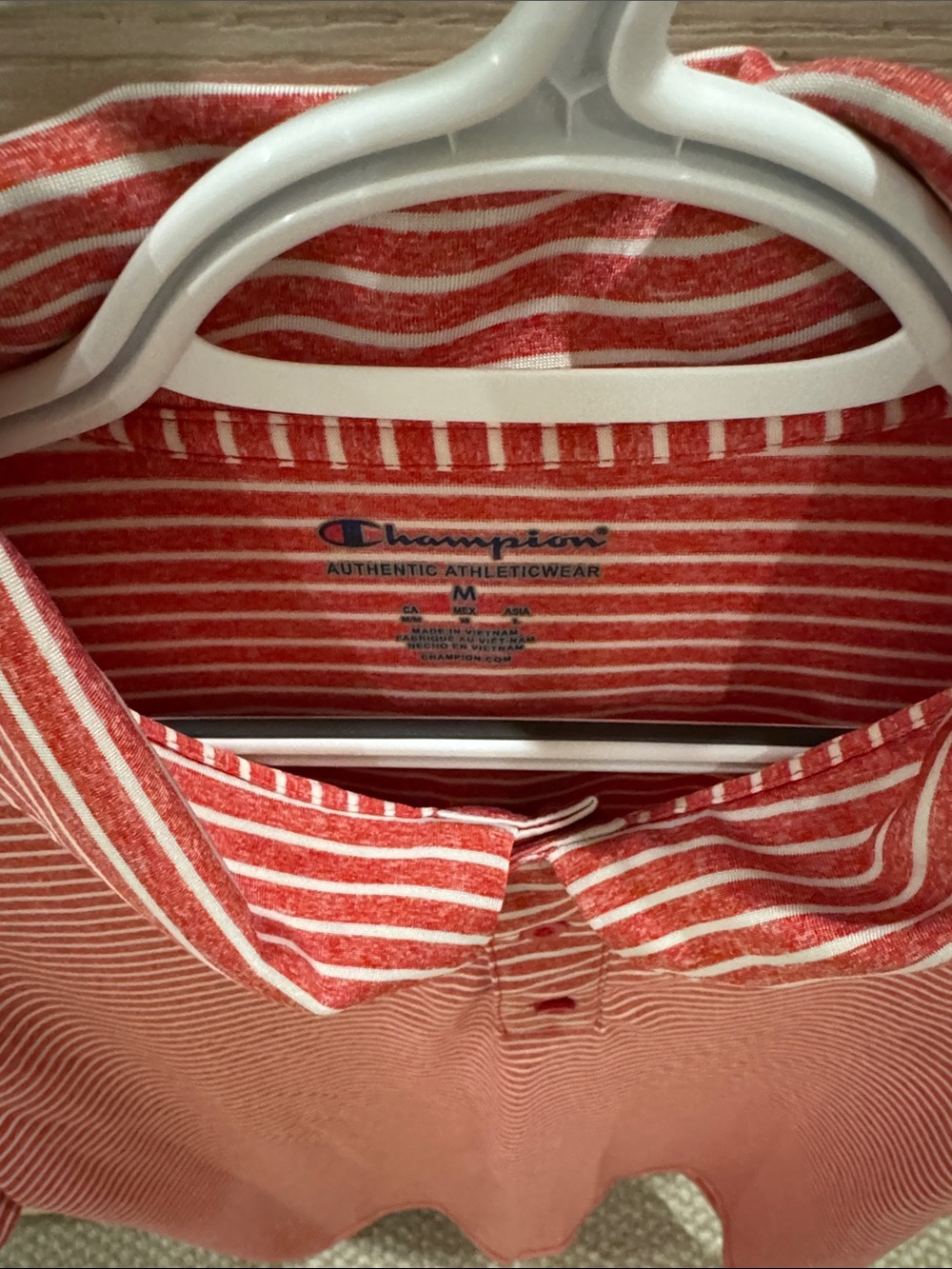 Champion Red & White Striped Polo with UGA Logo - Medium - Picture 2 of 4